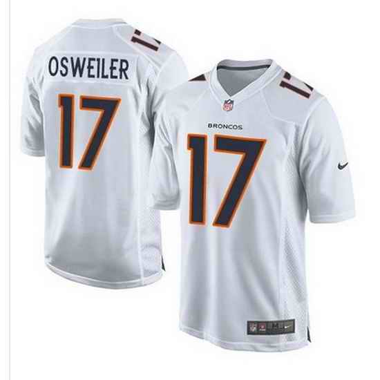 Nike Broncos #17 Brock Osweiler White Mens Stitched NFL Game Event Jersey
